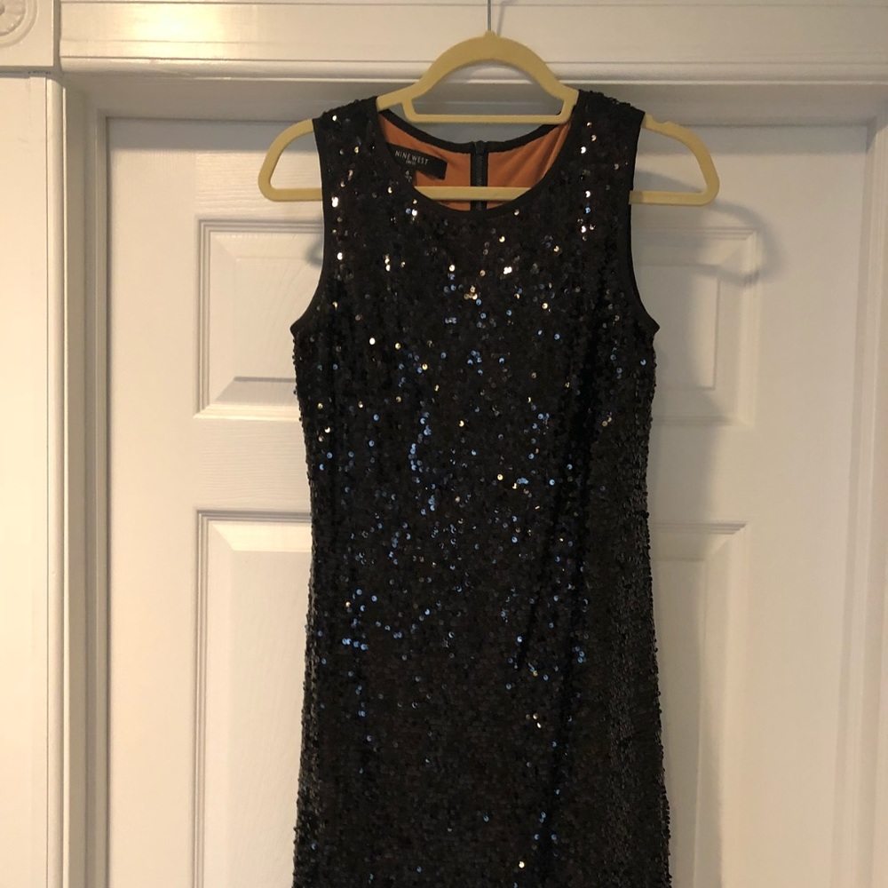 Back sequin shift dress